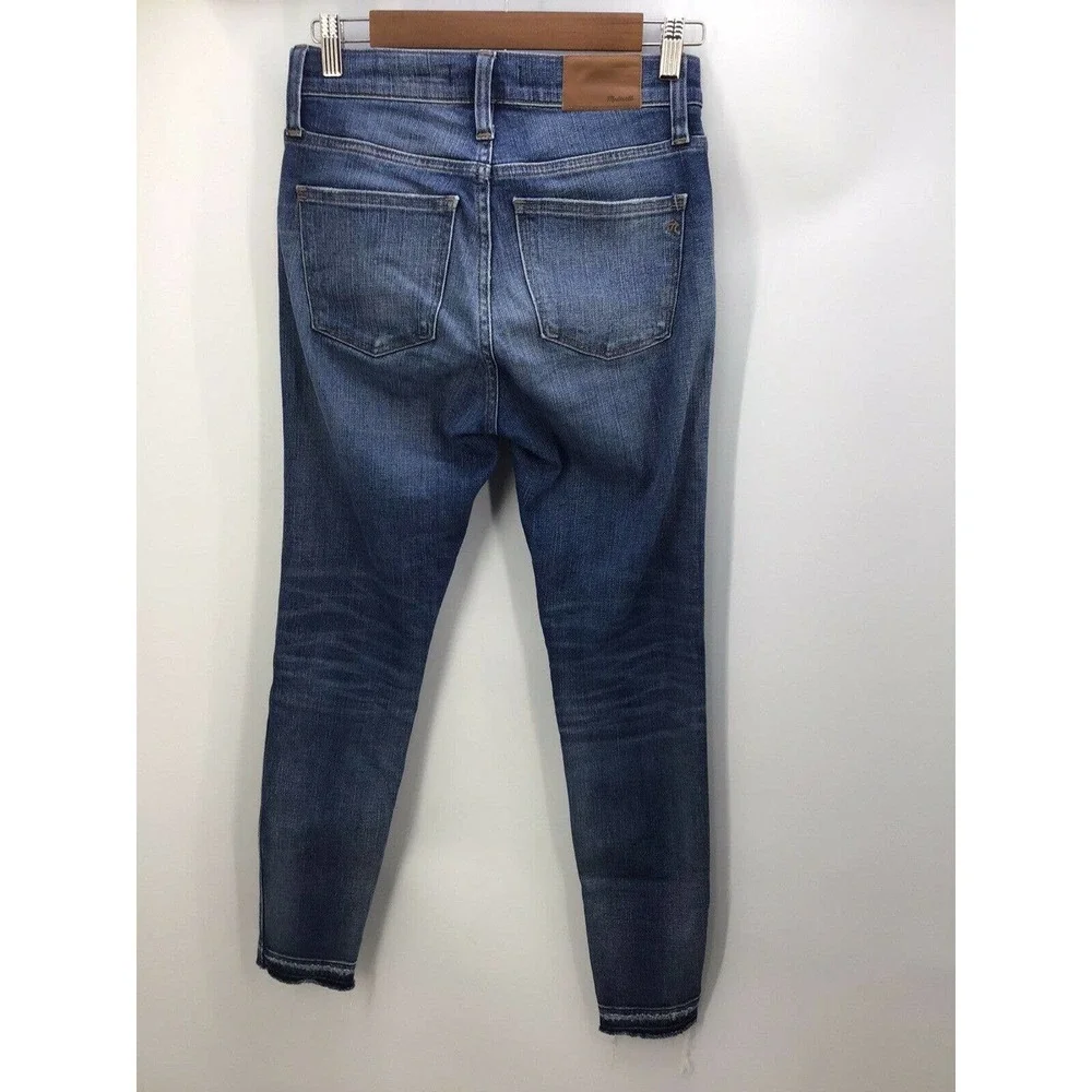 Madewell Distressed High Rise Skinny Raw Hem Jeans - Picture 3 of 10